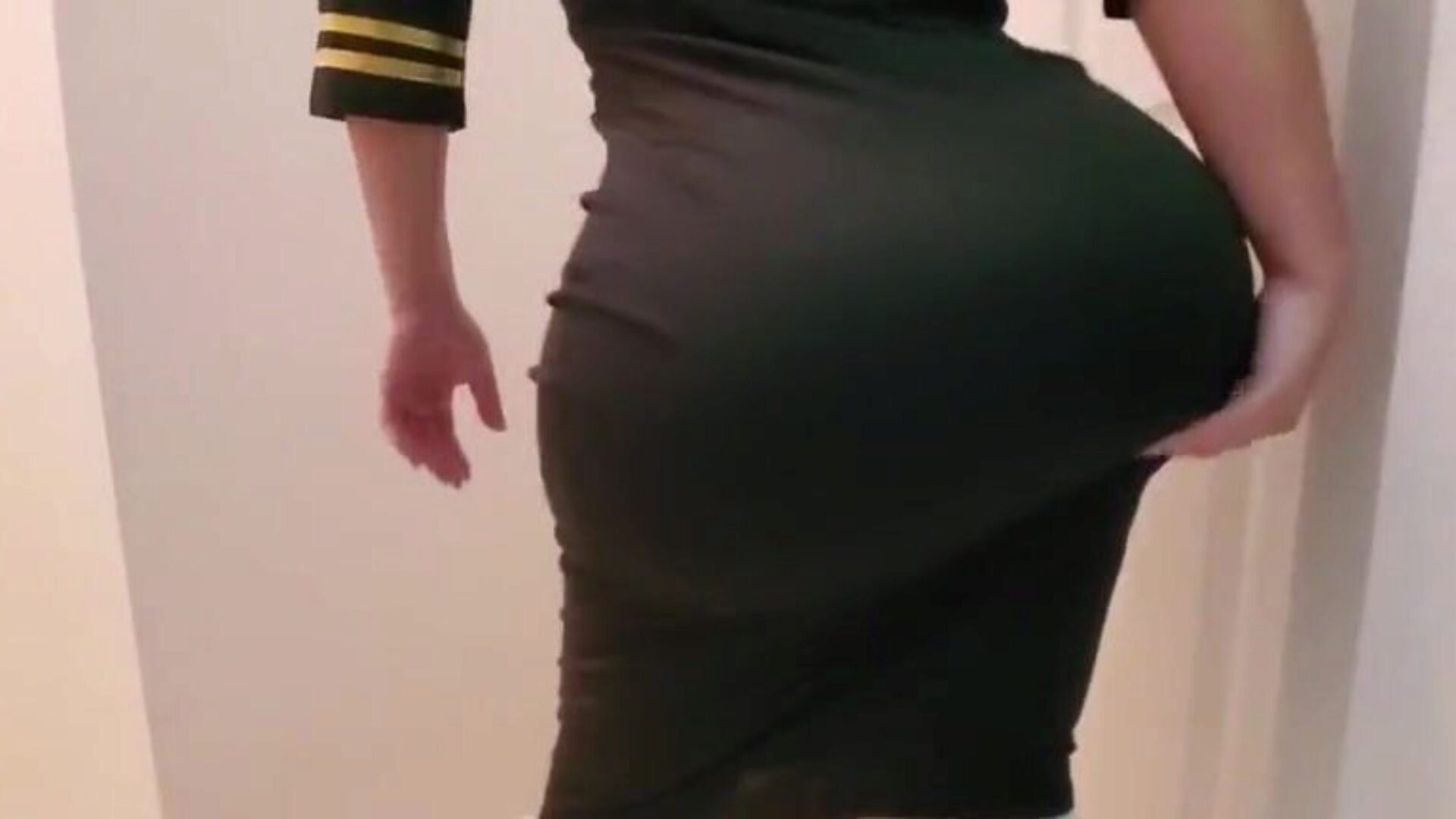 Fuckable flight attendant acquires power-fucked during her layover From the highly moment this chubby ponytailed babe steps throughout the door, u can already tell that this episode her shapes up to be a flawless 10/10. We see her teasing the camera with these god-given kinks previous to finally revealing her tan-lined pantoons She too flashes her aged snatch before letting the stud fiddle with her love button Soon enough we watch her lift up her outfit so we could stare at that disproportionally large wazoo She dirty dances for the camera to make sure that everyone in the audience is as firm as plow The sweetheart assumes the spread eagle stance on the edge of the daybed expecting for her lover to enter that slutty enjoy gap She then fastly videos her nub before lastly letting him stick it in. We watch some highly gripping POV missionary pumping previous to that babe heads on all fours  After some greater amount dirty dancing we acquire to watch hard-core rear end style banging with this PAWG. This shit is glamorous much unforgettable you chaps Enjoy the show it's a hot-ass non-professional vignette if no thing else.